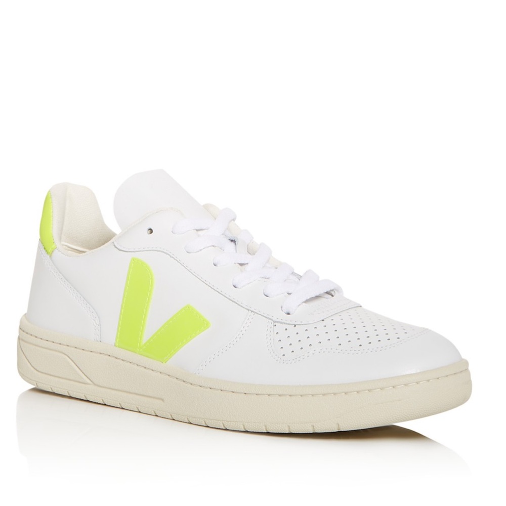 Veja Men's V-10 Leather Low Top Sneakers - Picture 2 of 15